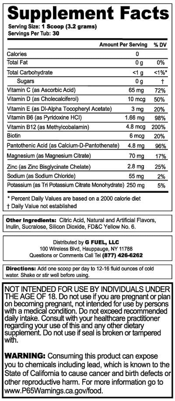 G Fuel Kamehameha Hydration Electrolytes Powder, Water Mix for Hydration, Energy and Focus, Sugar Free, Zero Caffeine Supplement with Essential Minerals, Strawberry Lychee Flavor, 3.4 oz (30 Servings)