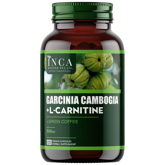 INCA MASTER TEA - 1600mg Garcinia Cambogia & L-Carnitine Complex - Belly Fat Burner for Women & Men - 120 High Potency Diet Pills - Fast Acting Best Hunger Suppressant for Your Fitness