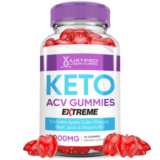 Keto ACV Gummies Advanced Support Extreme 2000MG Keto Gummy Apple Cider Vinegar Formulated with Pomegranate Beet Juice Powder B12 Vegan Non GMO 60 Gummies