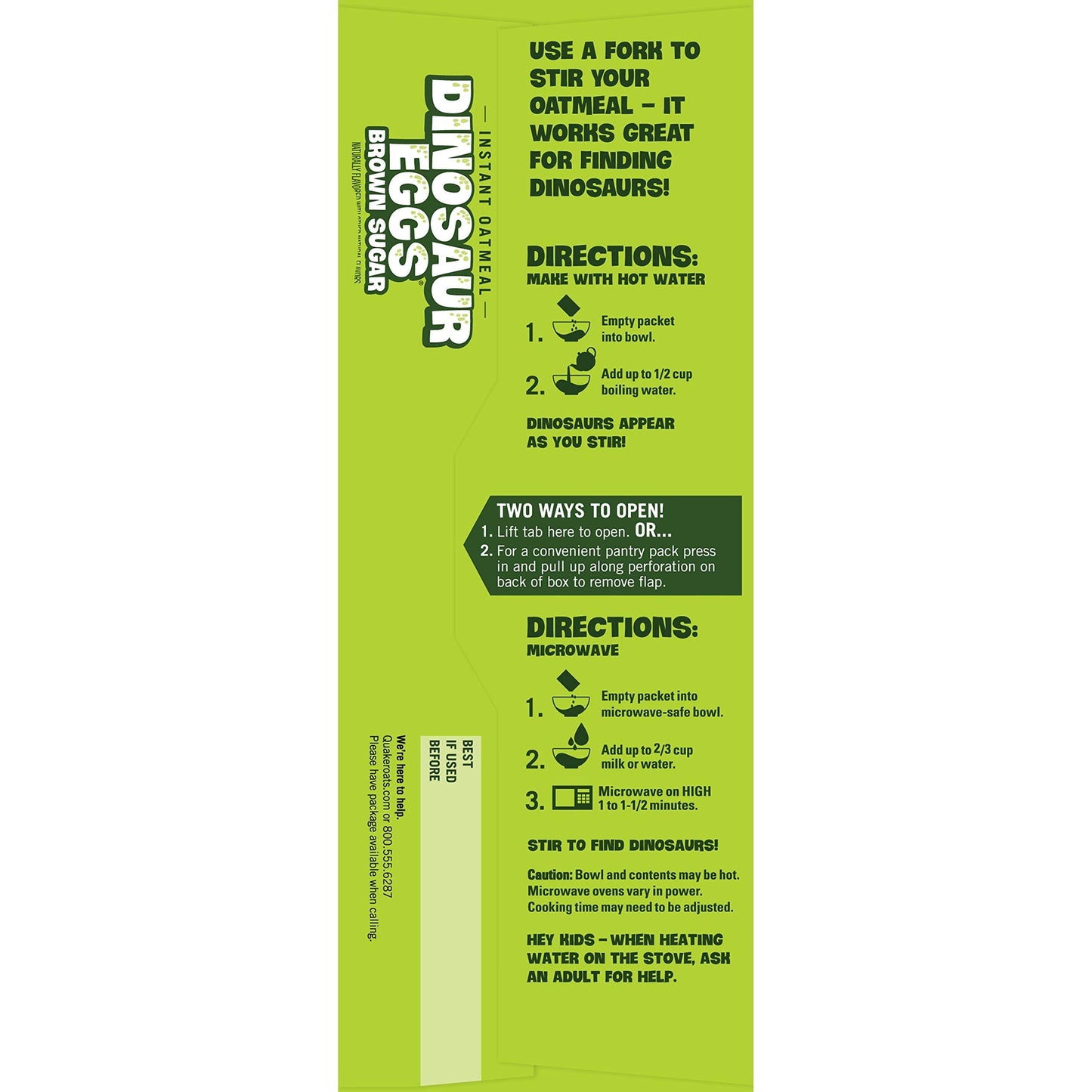 Quaker Instant Oatmeal Dinosaur Eggs Brown Sugar 8176 141 Oz Pack of 4 Includes One Free Scoop with Bag Sealing Clip