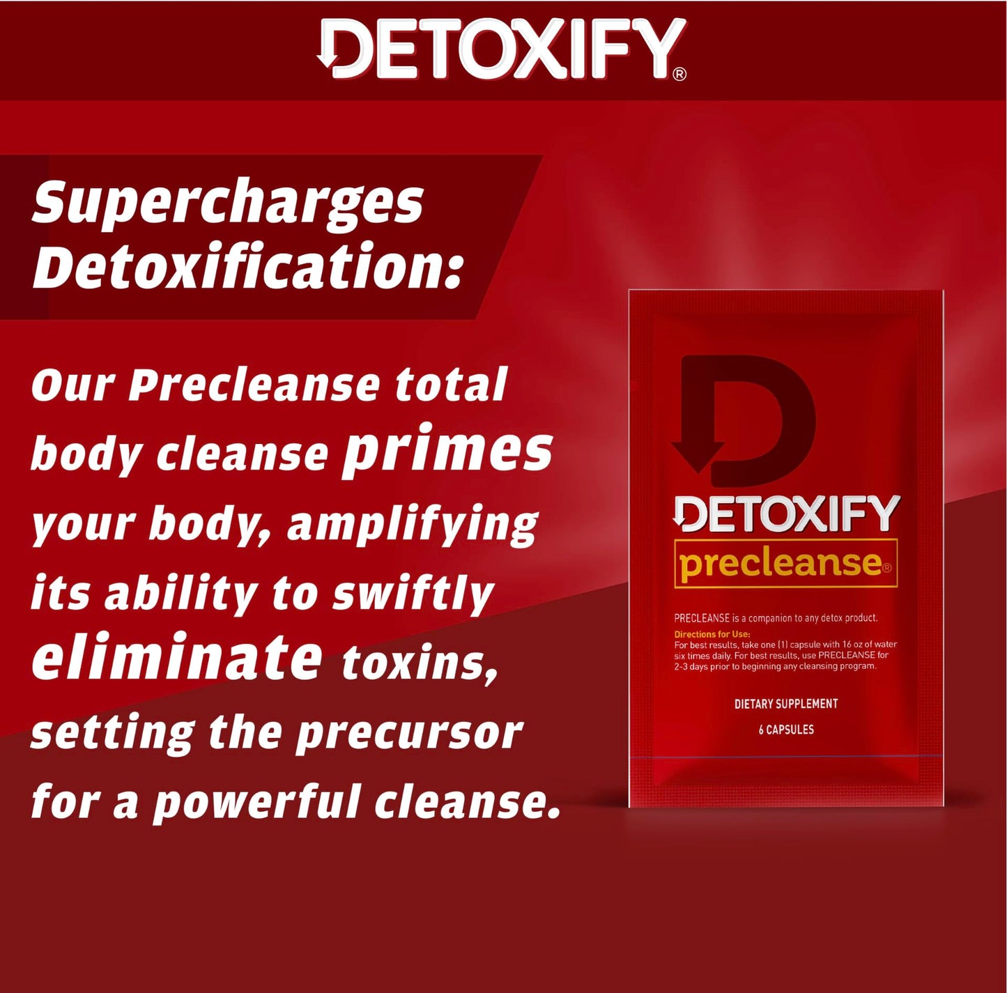 Detoxify Pre Cleanse One Day Detox Capsules with Milk Thistle and Dandelion - Total Body Cleanse for Women and Men