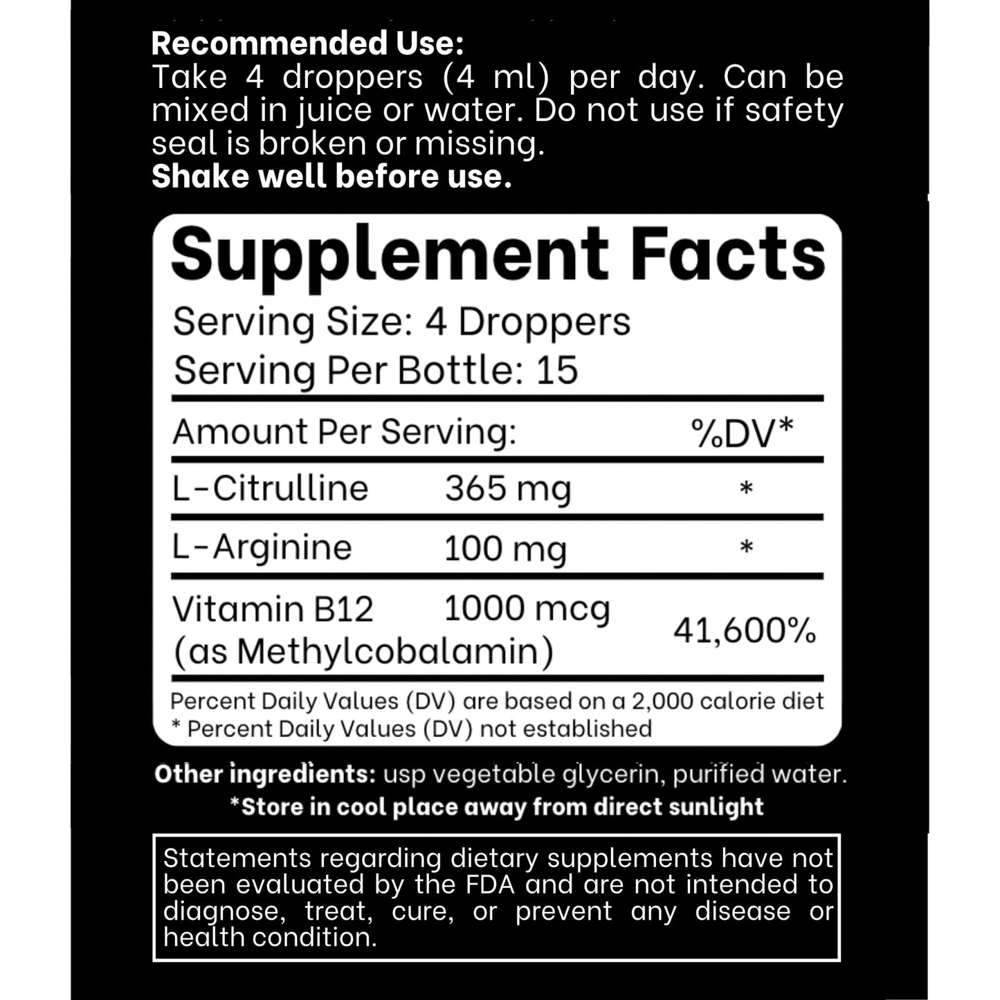 Think Above L-Arginine + L-Citrulline Liquid Drops with Vitamin B12 - Citrus Berry Flavor, 2 fl oz (60 ml) Pack of 2 - Fast Absorption, Easy-to-Use