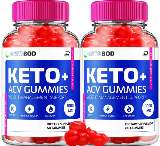 Indelo KetoBod Gummies Supplement - Keto BOD + Weight Management ACV Gummies Apple Cider Vinegar 1000MG, KetoBod Gummies Reviews, Vitamin B12 (2 Pack - 120 Gummies)