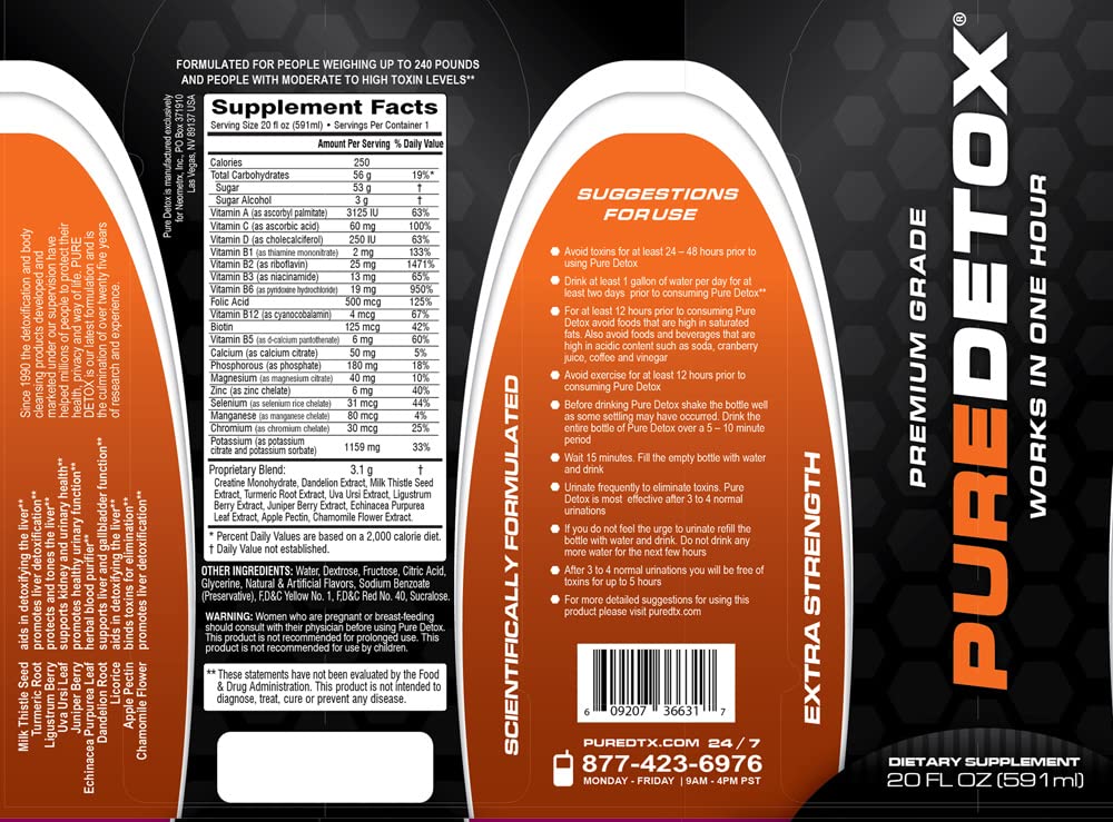 Detox Pure Neometrx Same-Day Extra Strength Detox Drink, Pineapple Orange Flavor, 20 Fl Oz