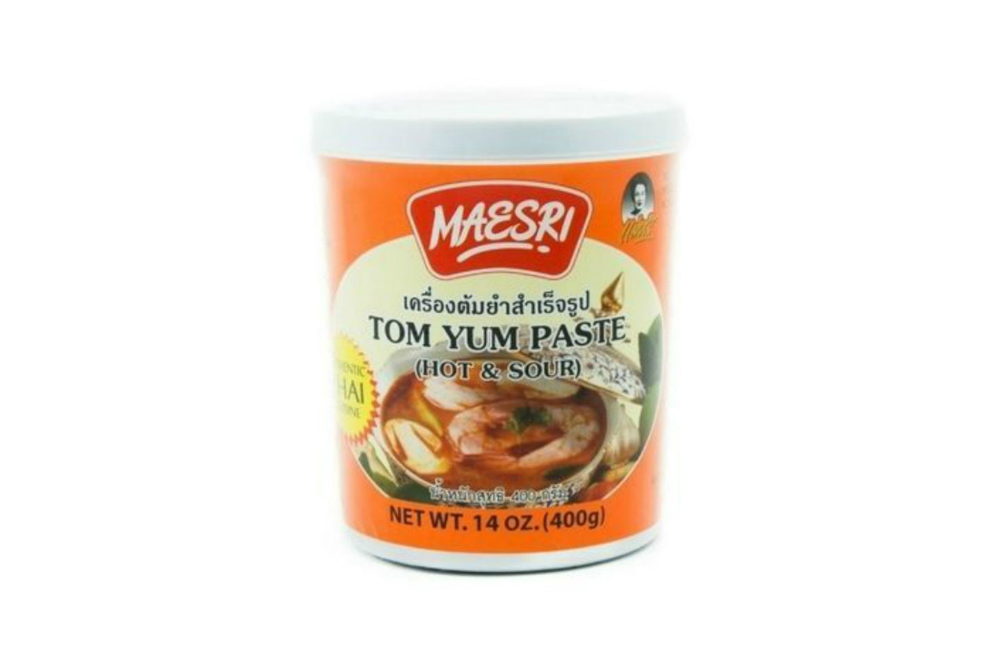 Maesri Tom Yum Paste  Authentic Thai Soup Base  Hot  Sour 14 Ounce