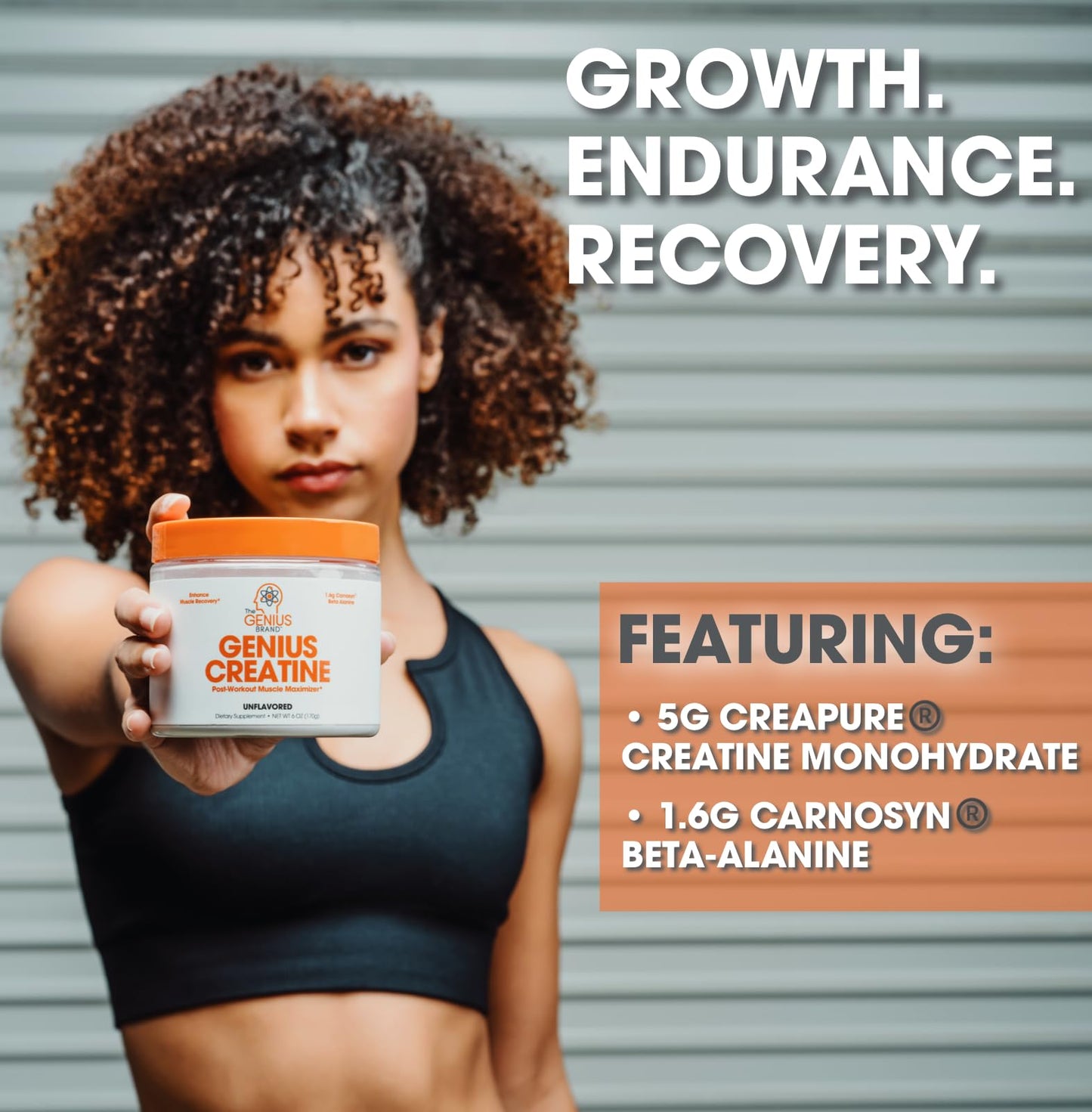 Genius Micronized Creatine Monohydrate Powder, Post Workout Supplement, Unflavored - 100% Naturally Flavored & Sweetened - Supports Muscle Building, Cellular Energy & Cognitive Function - 170g