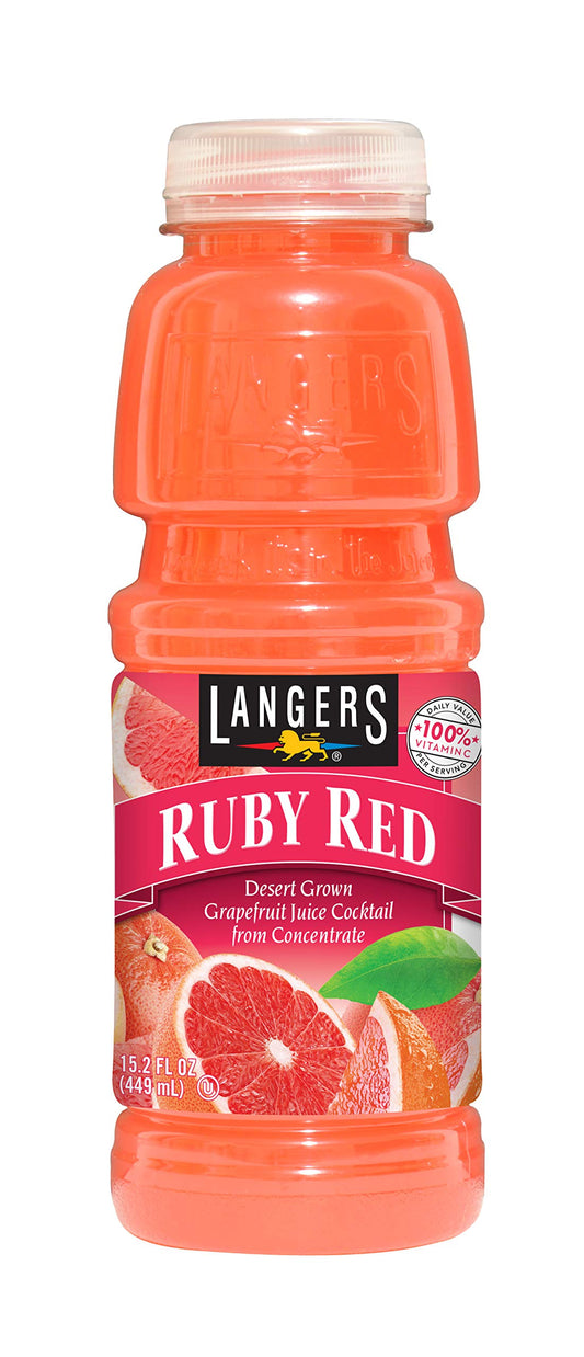 Langers Ruby Red Grapefruit Juice Cocktail 152 Oz Pack Of 12