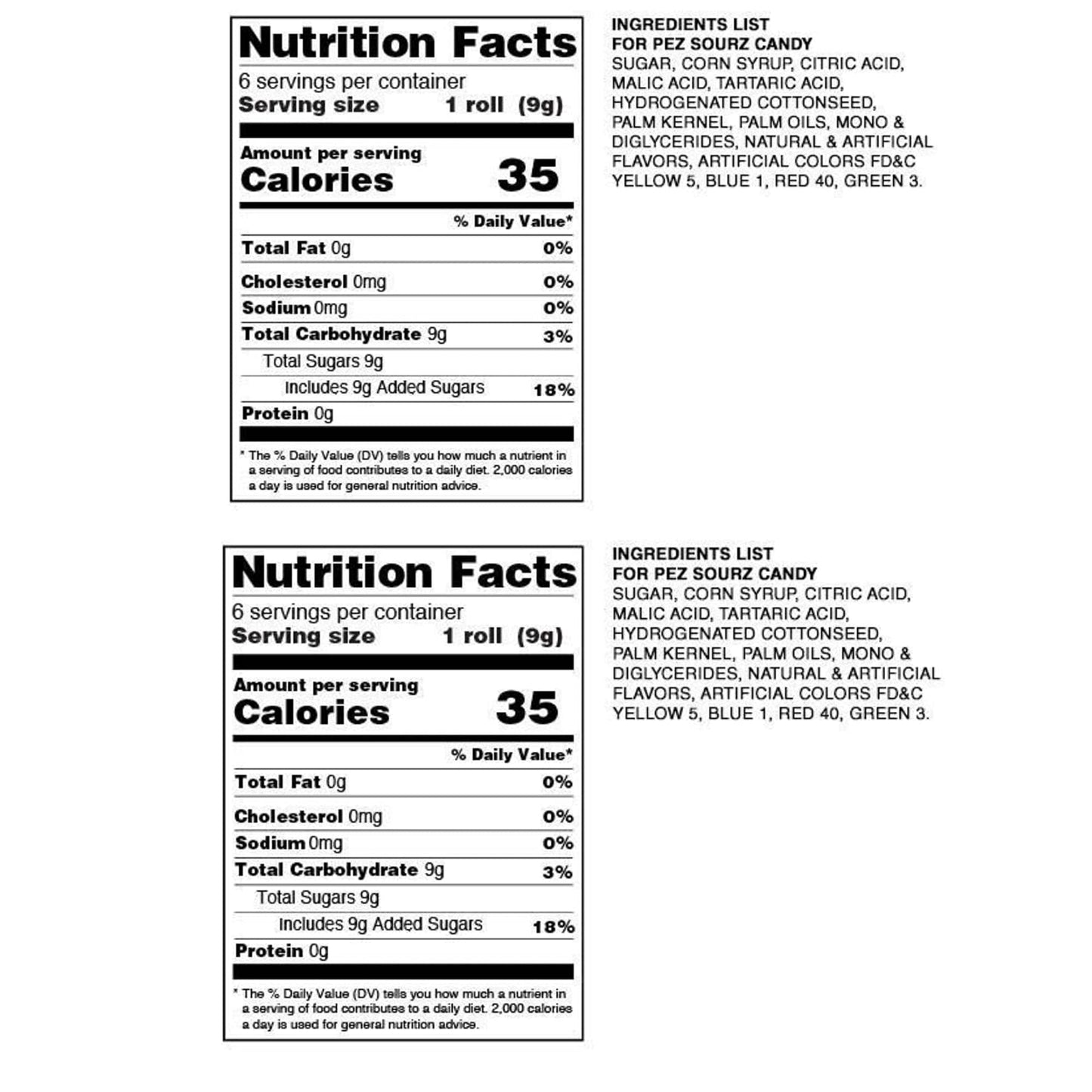 Bulk Sour Pez Candies Refill Bags Pineapple Green Apple Blue Raspberry and Watermelon Hard Candy Sours Pack of 2