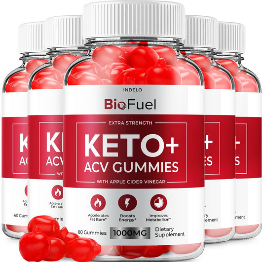 (5 Pack) Bio Fuel Keto ACV Gummies - Advanced Formula BioFuel Keto Plus ACV Gummies Apple Cider Vinegar Bio Fuel ACV Weight Management Gummies Dietary Supplement Reviews Men Women (300 Gummies)