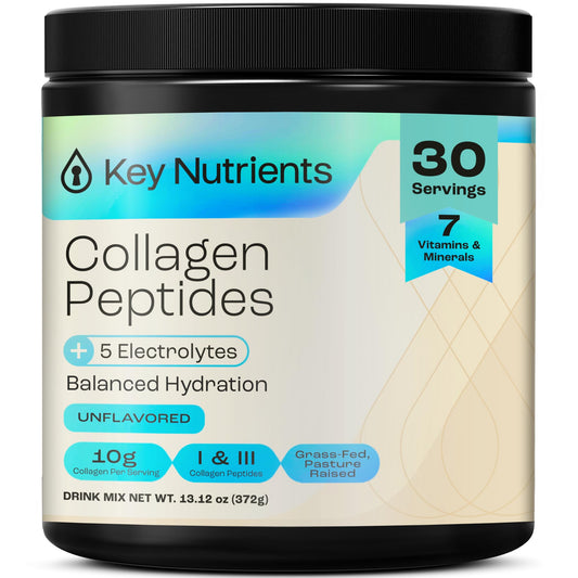 KEY NUTRIENTS Multi Collagen Peptides Powder, Collagen Powder Unflavored Electrolytes, Collagen Supplements, Collagen for Women, Collagen Peptides for Women, Collagen for Men (30 Servings)