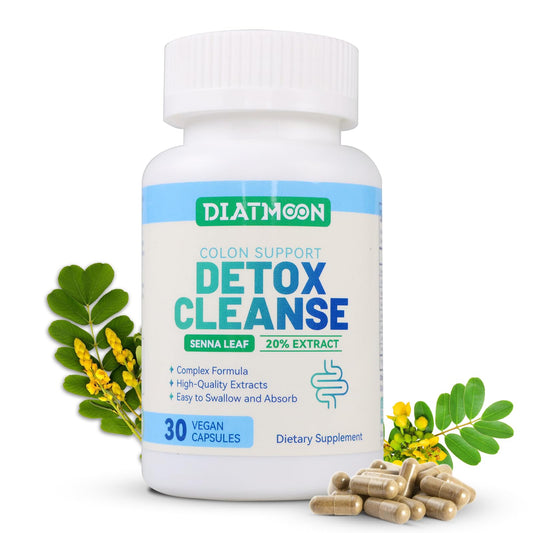 DIATMOON Gut Cleanse Capsules, Gut and Colon Support, Detox & Cleanse, for 15 Days, Non-GMOs, Non-Gluten, Vegan, Colon Cleanse Supplement, 30 Count