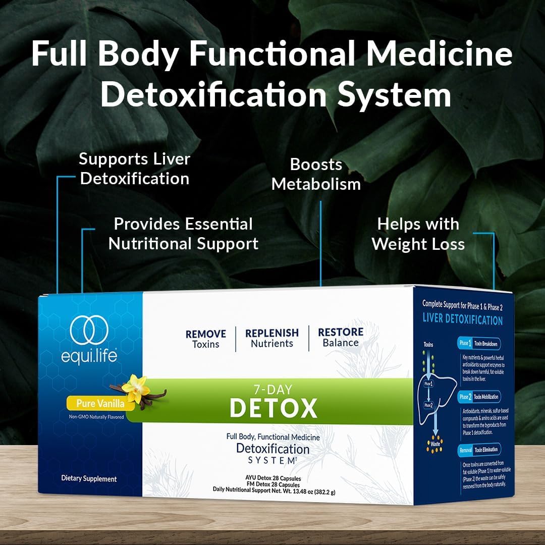 Equilife - Dr. Cabral Detox, 7-Day Detox Cleanse, Full Body Detox for Body Cleanse, May Help Boost Energy and Mood, Support Mental Clarity, Promote Overall Health and Wellness (Vanilla,14 Servings)