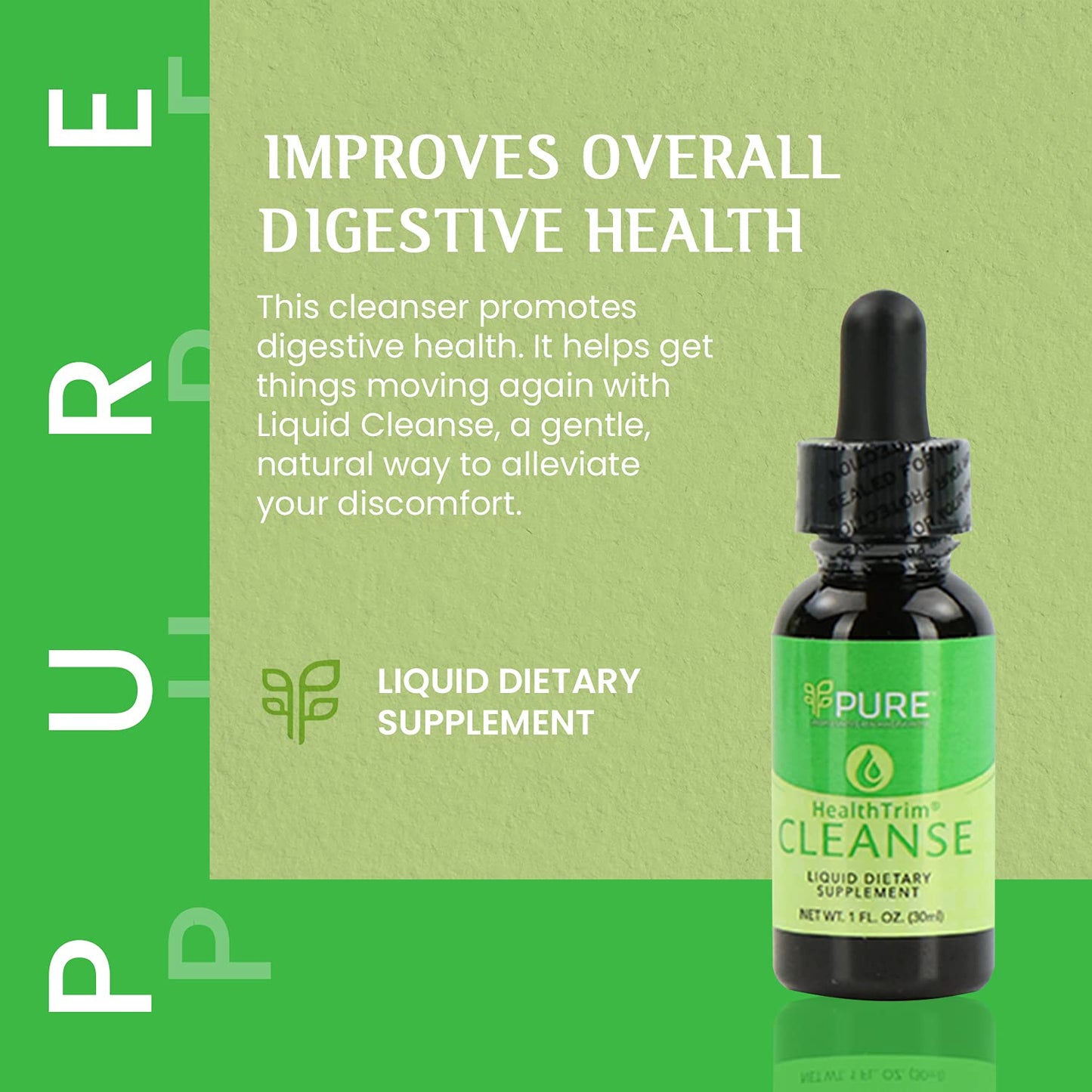Pure Cleanse, Liquid 1oz. - Nature's Gentle Cleanse with Cascara Sagrada for Occasional Constipation, Promotes Digestive Health, Vegan-Friendly, Contains Probiotics for Optimal Gut Health Support