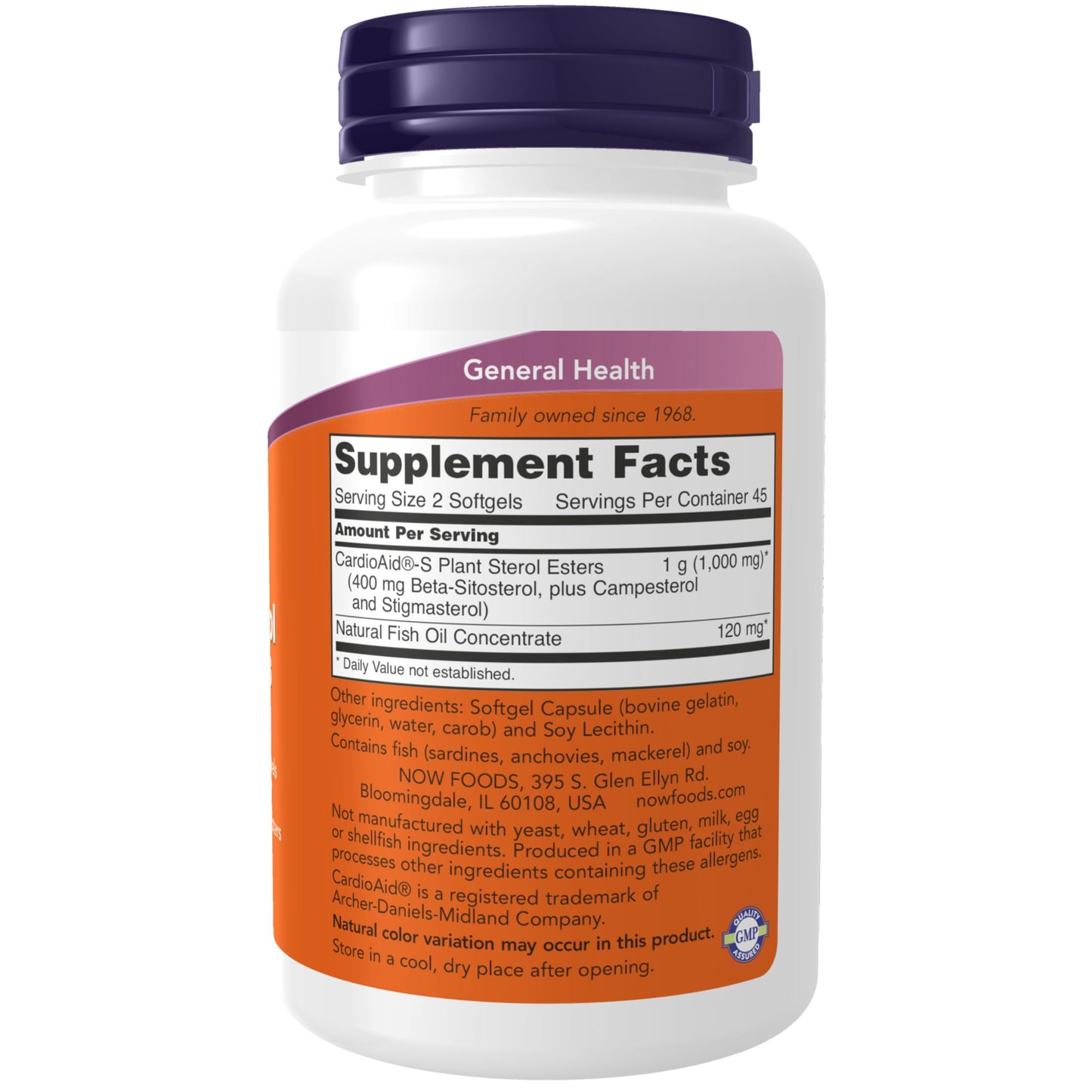 NOW Foods Supplements, Beta-Sitosterol Plant Sterols with CardioAid®-S Plant Sterol Esters and Added Fish Oil, 90 Softgels