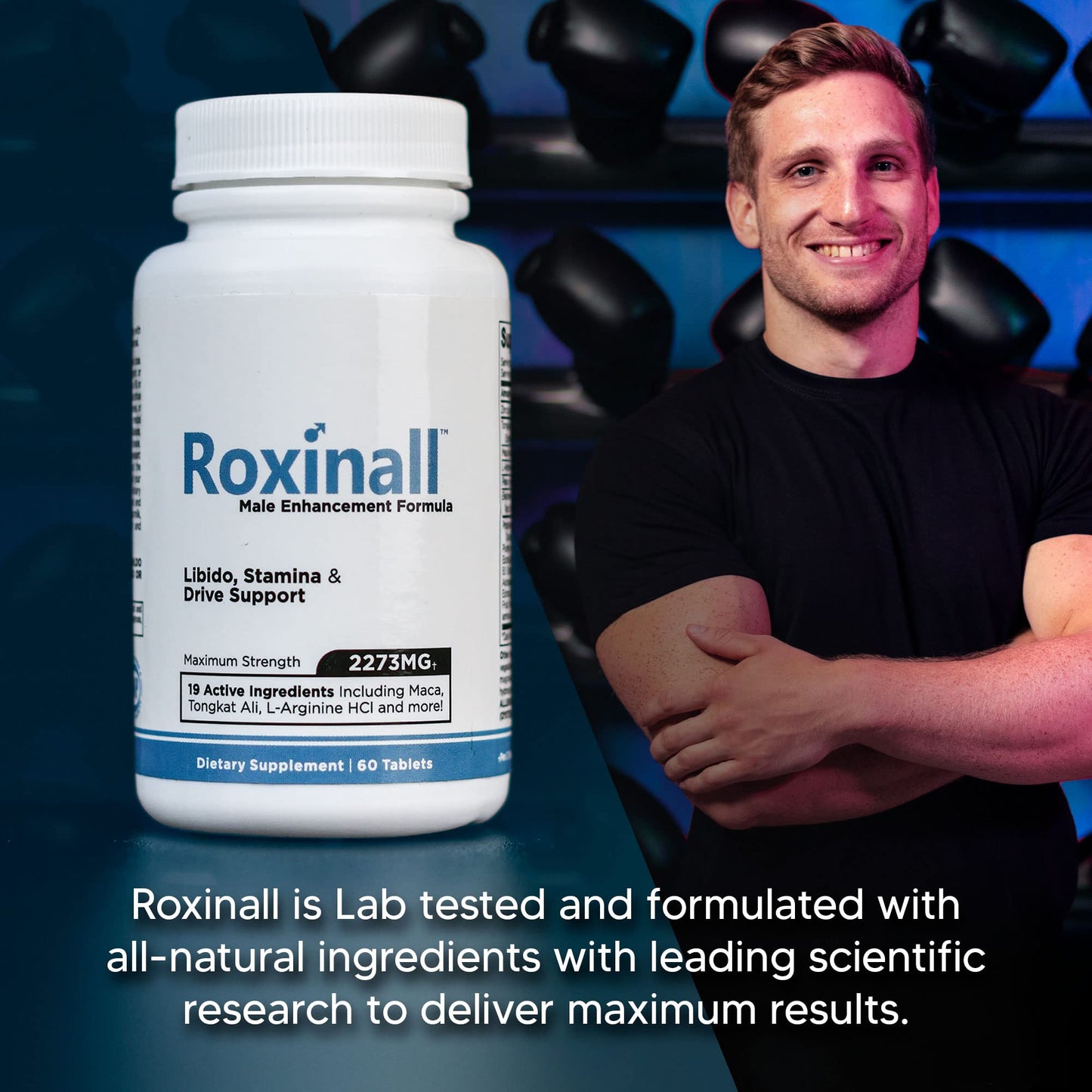 Roxinall Stamina Pills for Men - Made with L Arginine & Maca - Enhance Performance & Endurance, Build Stamina Feel Stronger, 60 Capsules