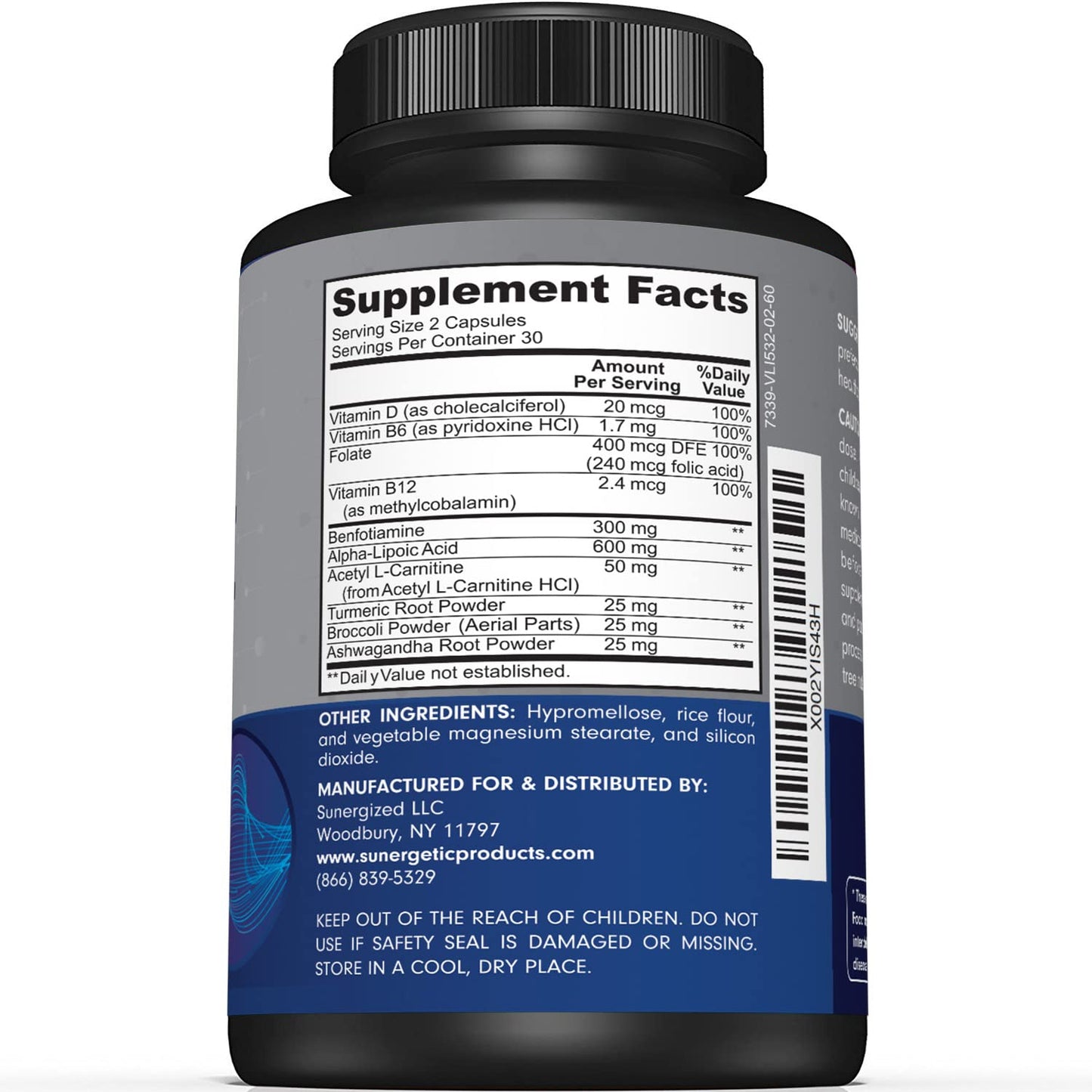 Premium Nerve Support Supplement - with Alpha Lipoic Acid (ALA) 600 mg, Acetyl-L-Carnitine (ALC) & Benfotiamine - Nerve Support Formula for Healthy Circulation, Feet, Hands & Toes - 60 Capsules