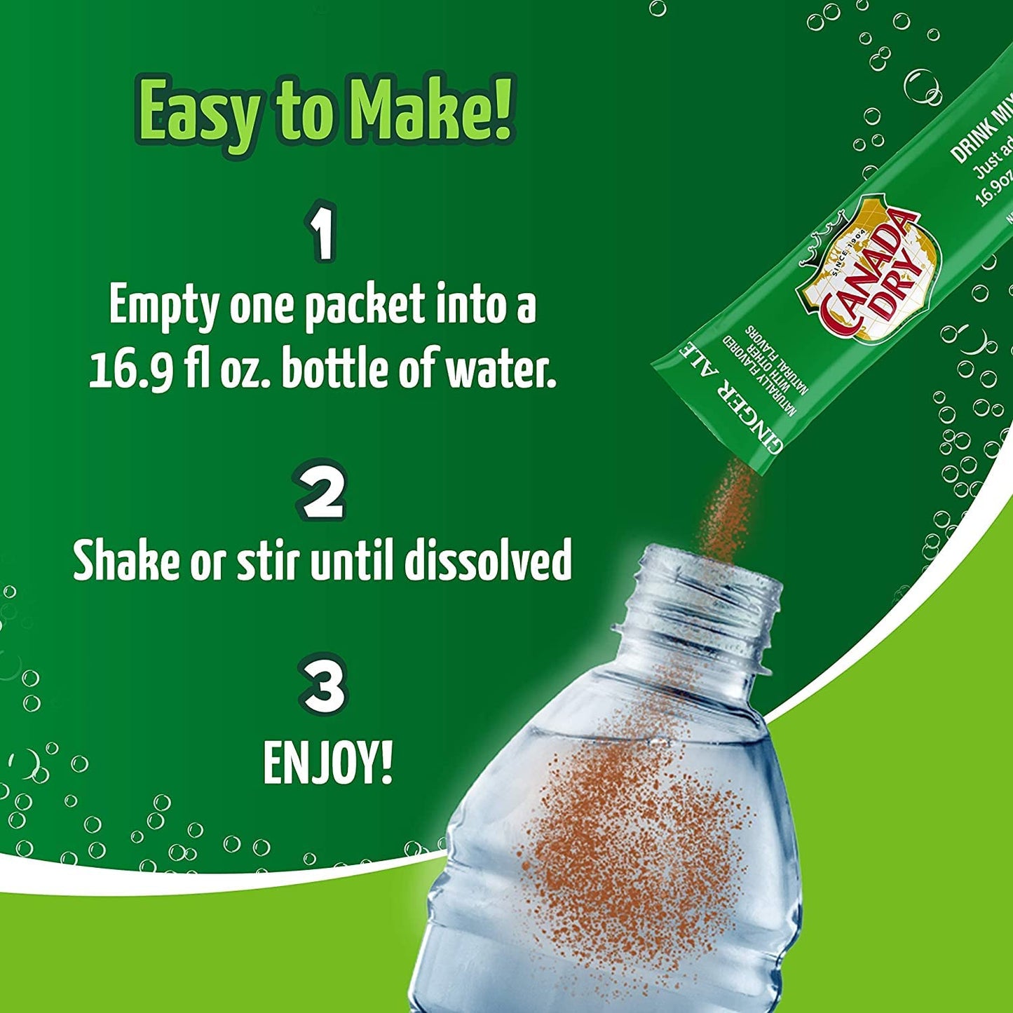 Canada Dry Ginger Ale Powdered Drink Mix 6 Boxes of 6 packets with 3 Boxes each of Original and Cranberry flavor for Total 36 Sticks bundle packaged by DElite Box