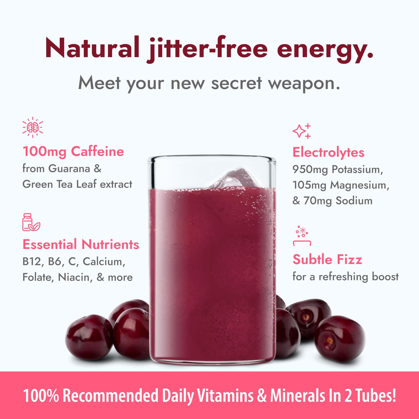 Zipfizz Energy Drink Mix Electrolyte Hydration Powder with B12 and Multi Vitamin Black Cherry 20 Count