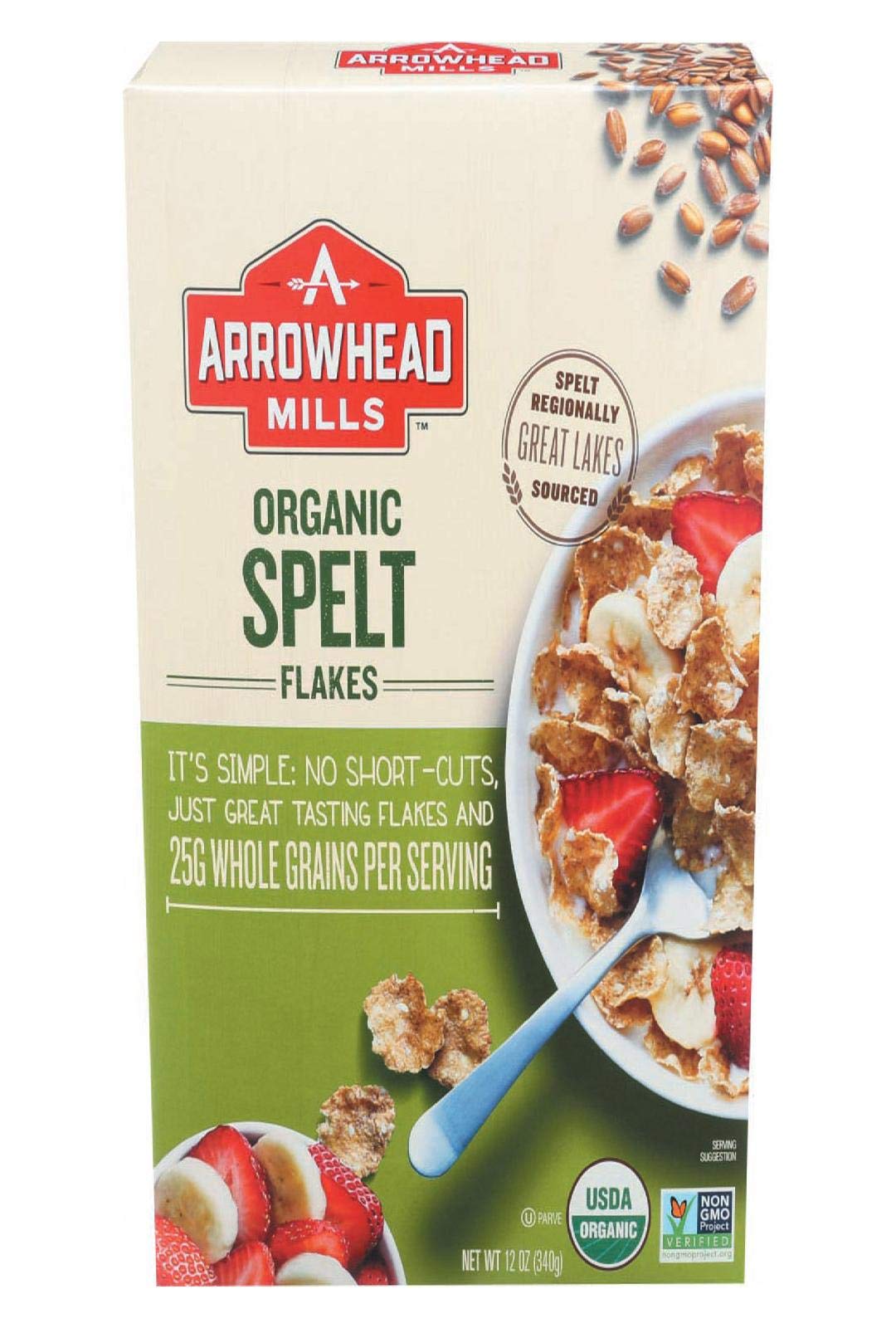 Arrowhead Mills Organic Spelt Flakes Cereal 12 Ounce Pack of 12
