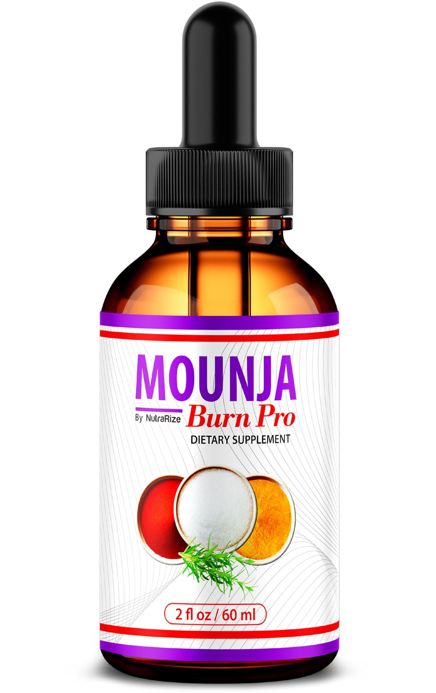 NutraRize Mounja Burn Pro Drops - Official Mounja Tea Drops, MounjaBurn Pro Liquid Drop Supplement, 1 Bottle of Premium Mounja Burn Pro Gotas for 30 Days - (30 Servings)