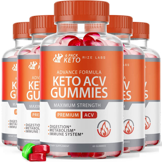 rize labs - 6 Pack Keto Advanced Formula ACV Gummies (Pack of 5) (300 Gummies)