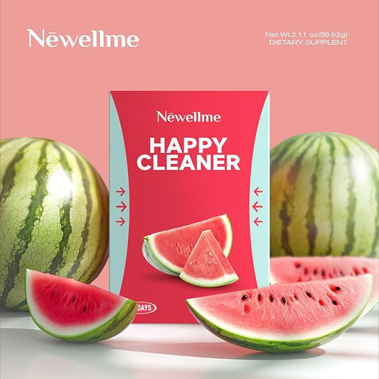 Happy Cleaner Superfood Powder – Sugar-Free Berry & Watermelon Drink Mix, Antioxidant & Digestion Support, Vegan, Non-GMO, Gluten-Free, 28 Packets