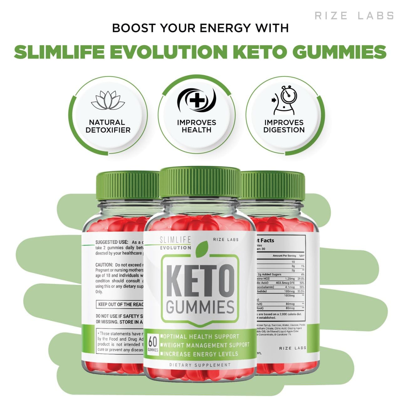 rize labs - SlimLife Evolution Keto Gummies for Advanced Weight Loss, Keto ACV Used to Improve Health and Increase Energy Levels (180 Gummies)