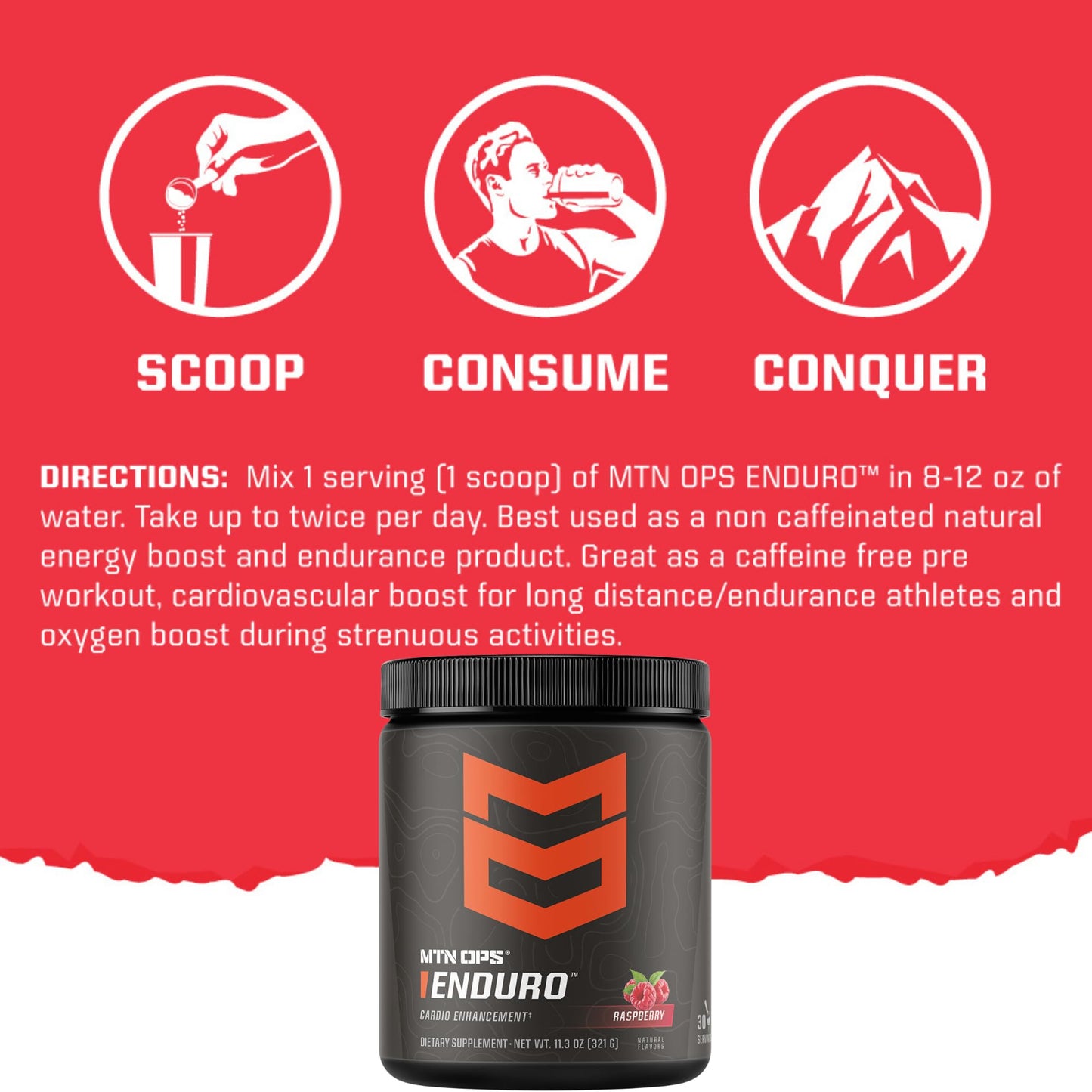 MTN OPS Enduro Nitric Oxide Supplement & Stim-Free Pre Workout - 30 Servings - with Magnesium Citrate, Beet Root Powder, Niacinamide, L Arginine & L Citrulline - Citrus Bliss Flavor