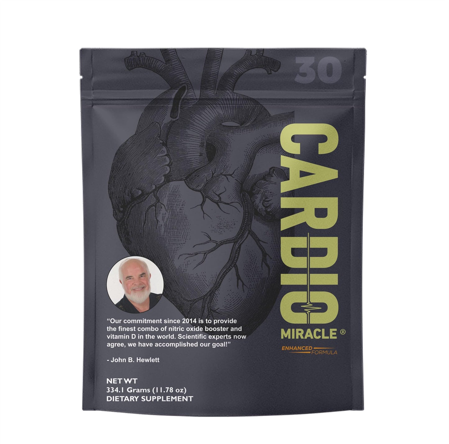 Cardio Miracle - The Complete Nitric Oxide Solution - Nutritional Heart Healthy L-Arginine and Organic Beetroot Drink Mix, 30 Serving Pouch