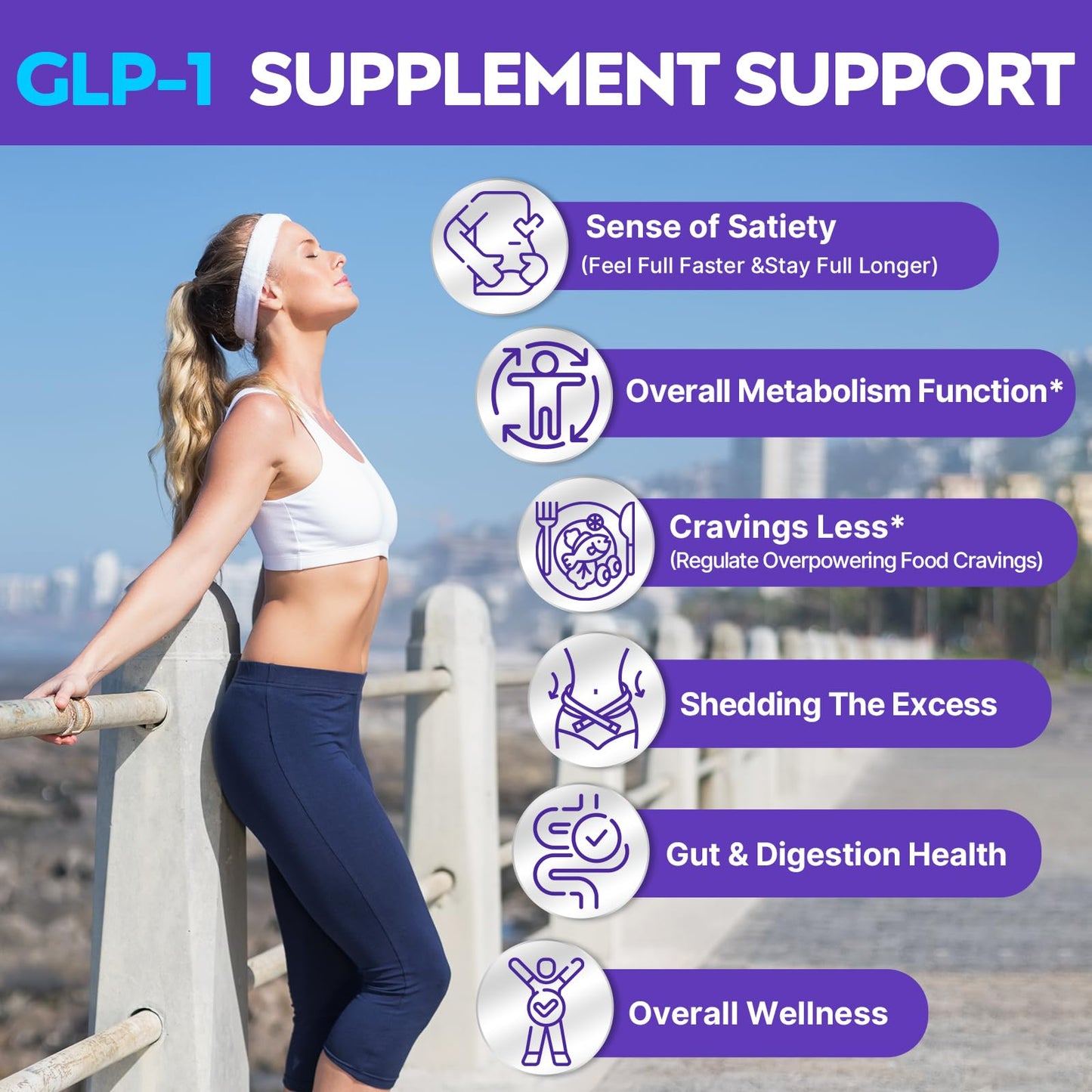 GLP-1 Supplement, GLP-1 Capsule with Synbiotics, Green Tea Extract & Eriocitrin, GLP 1 Probiotic for Men & Women, Naturally GLP-1 Production, Healthy GLP-1 Levels & Overall Wellness, 60 Caps