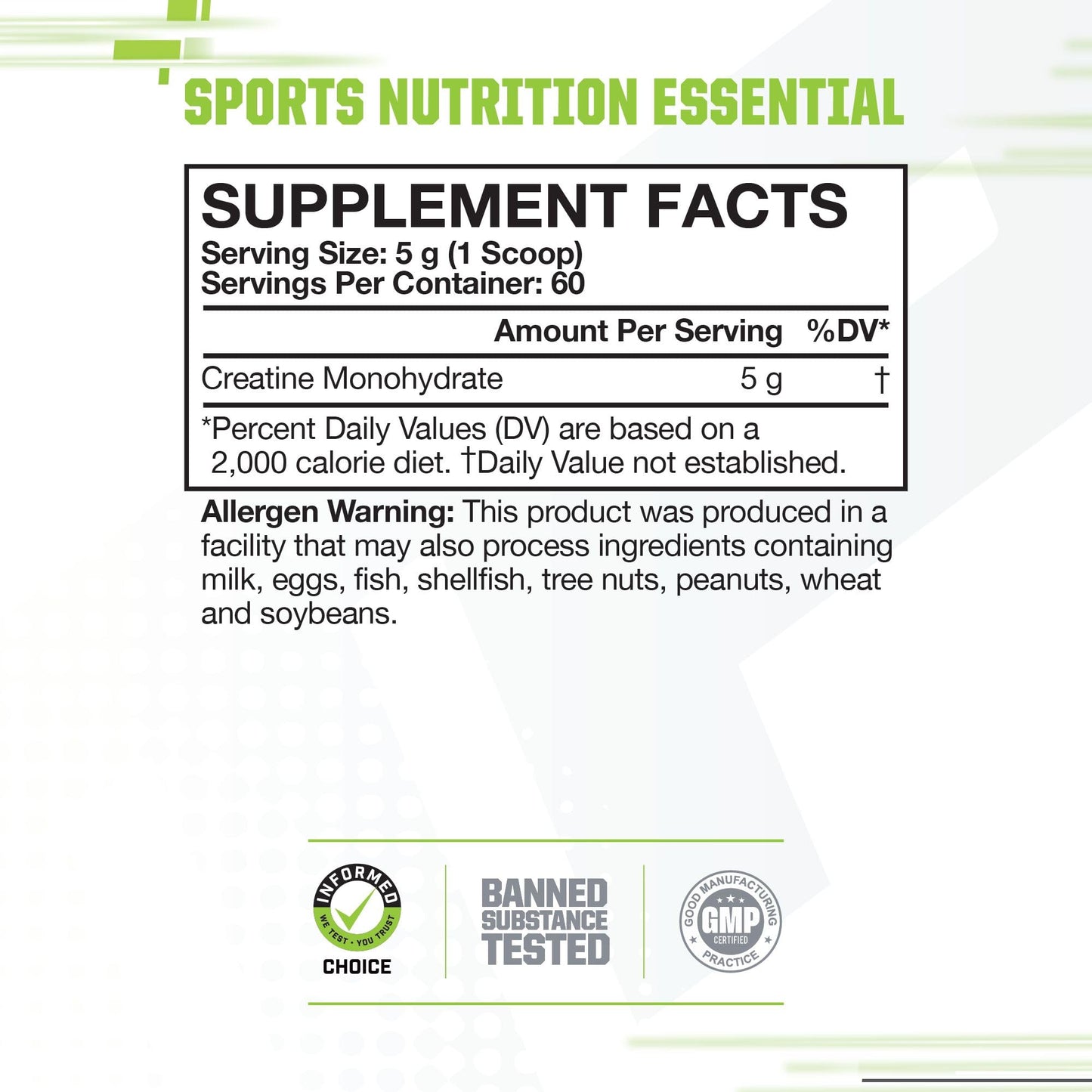 MusclePharm Essentials Creatine Monohydrate Powder, Pre Workout Muscle Builder & Post Workout Muscle Recovery Supplement, Ultra-Pure 100% Monohydrate Creatine Powder, 60 Servings, Unflavored