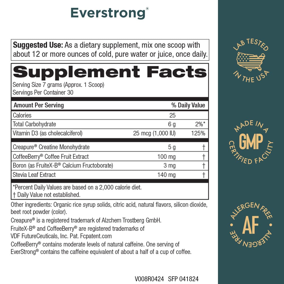 Purity Products EverStrong Powder from Muscle Matrix Blend - Creapure Creatine - Boron (FruiteX-B PhytoBoron) - CoffeeBerry Extract - Boosted with 1000 IU Vitamin D - Berry Burst (210 g)
