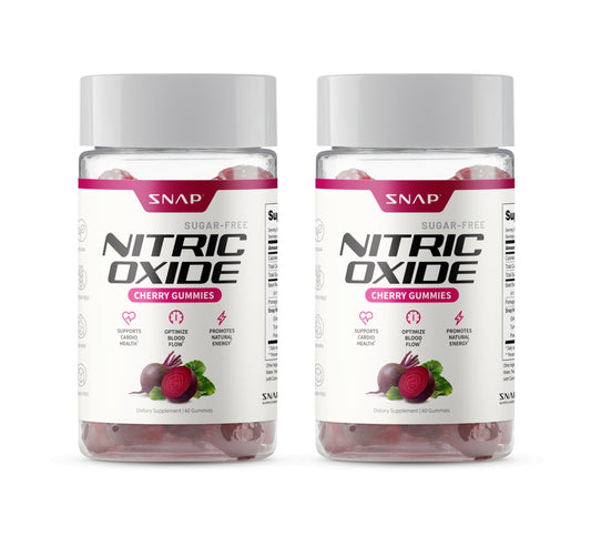 Snap Supplements Beet Root Gummies, Nitric Oxide Supplement w/Organic Beets, Vitamins, Pomegranate & Antioxidants for Energy, Heart Health & Circulation Support, 60 Sugar Free Gummies, 2 Pack, Cherry