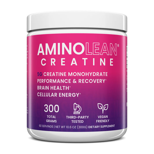 AminoLean Creatine for Women, Pure Micronized Creatine Monohydrate Powder Supplement for Muscle Toning, Mood Support, Energy Boost, and Brain Health, 300g