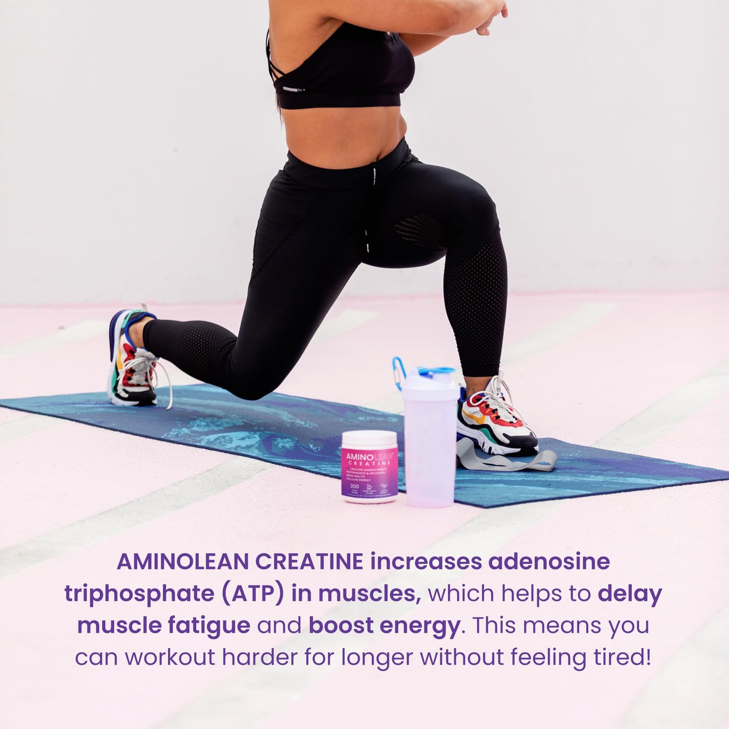 AminoLean Creatine for Women, Pure Micronized Creatine Monohydrate Powder Supplement for Muscle Toning, Mood Support, Energy Boost, and Brain Health, 300g
