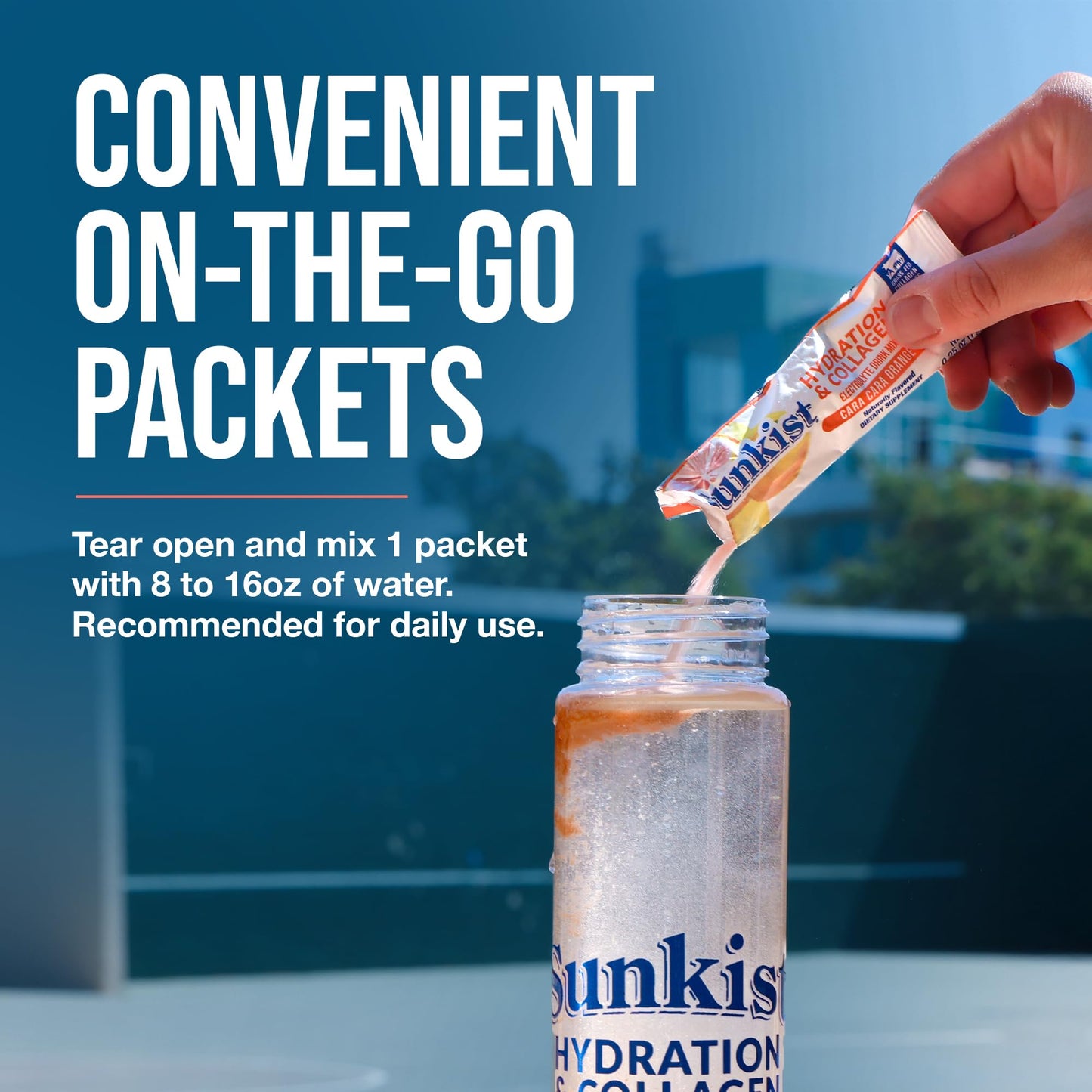 The Frozen Bean Harmony Proteins- Sunkist Collagen Drink Mix - Hydration Cara-Cara Orange Electrolyte Drink for Women with Vitamin C, Zinc, Collagen Peptides, Naturally Flavored - 20 Pack