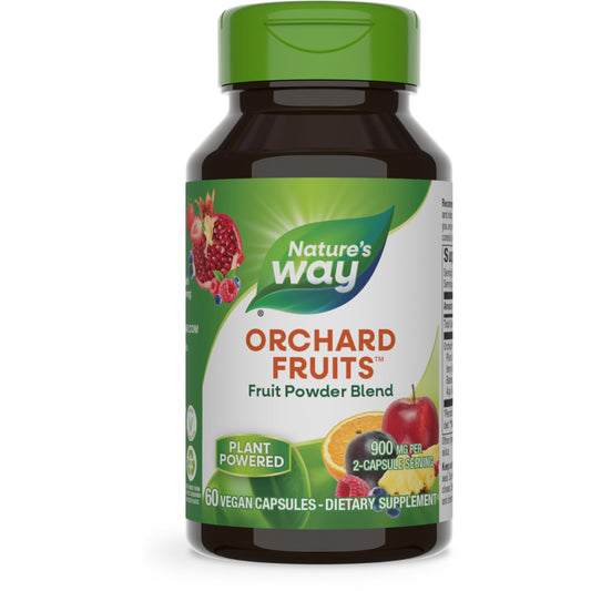 Nature's Way Orchard Fruits, Fruit Powder Blend, Contains 12 Different Fruits, 900mg Per 2-Capsule Serving, 60 Capsules (Packaging May Vary)