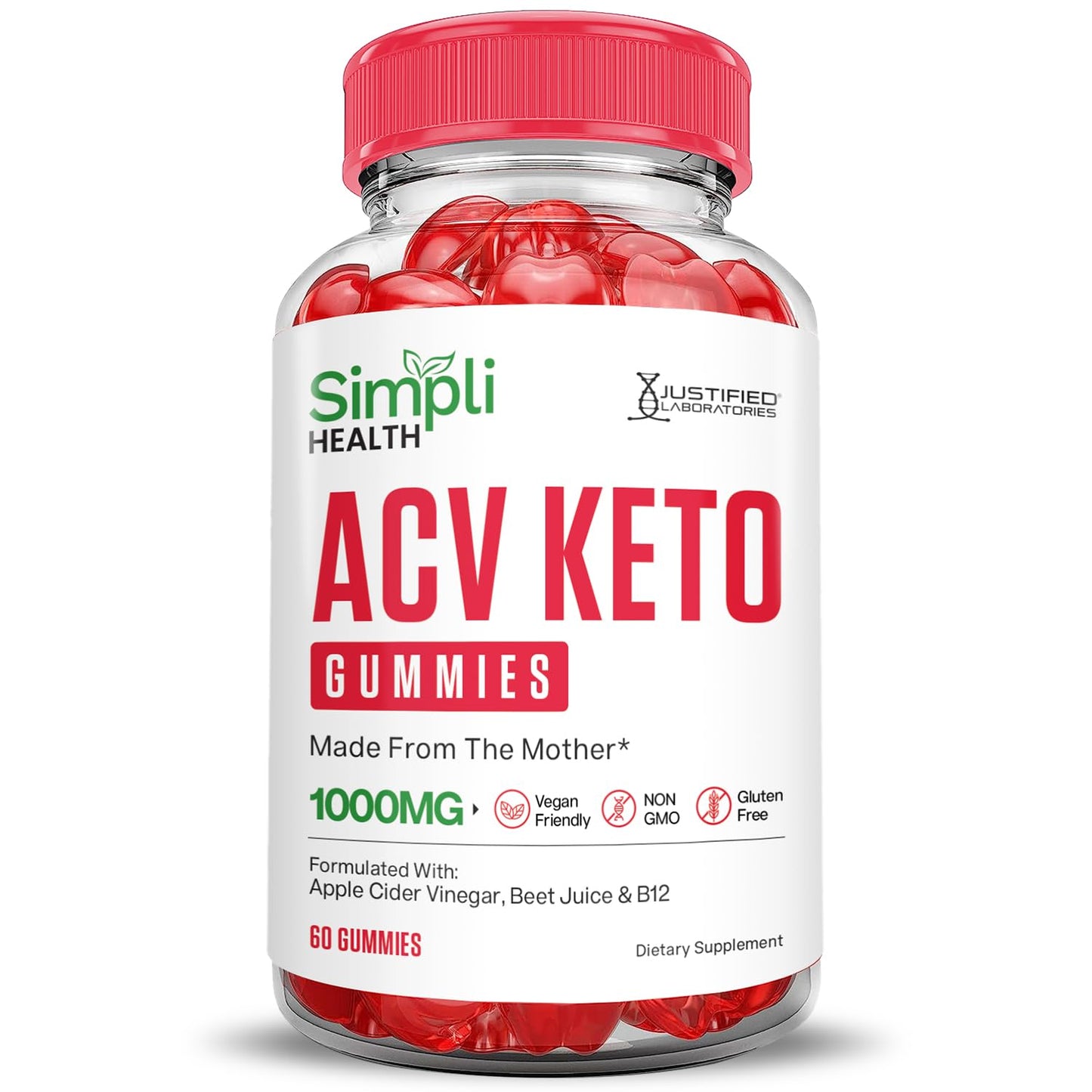(10 Pack) Simpli Health Keto ACV Gummies Advanced Formula 1000MG Ketonature Keto Gummies Apple Cider Vinegar Formulated with Pomegranate Beet Juice Powder B12 Vegan Non GMO 600 Gummys