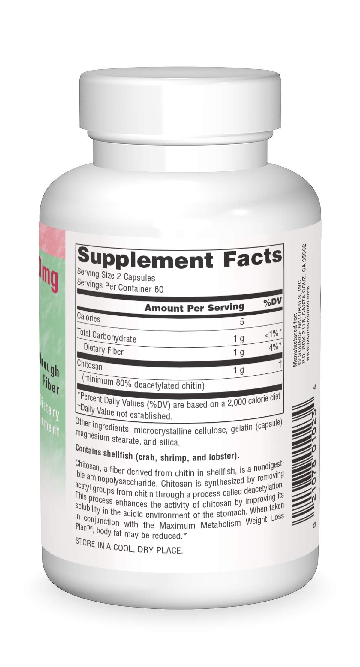 Source Naturals Diet Chitosan 500 Mg,120 Capsules