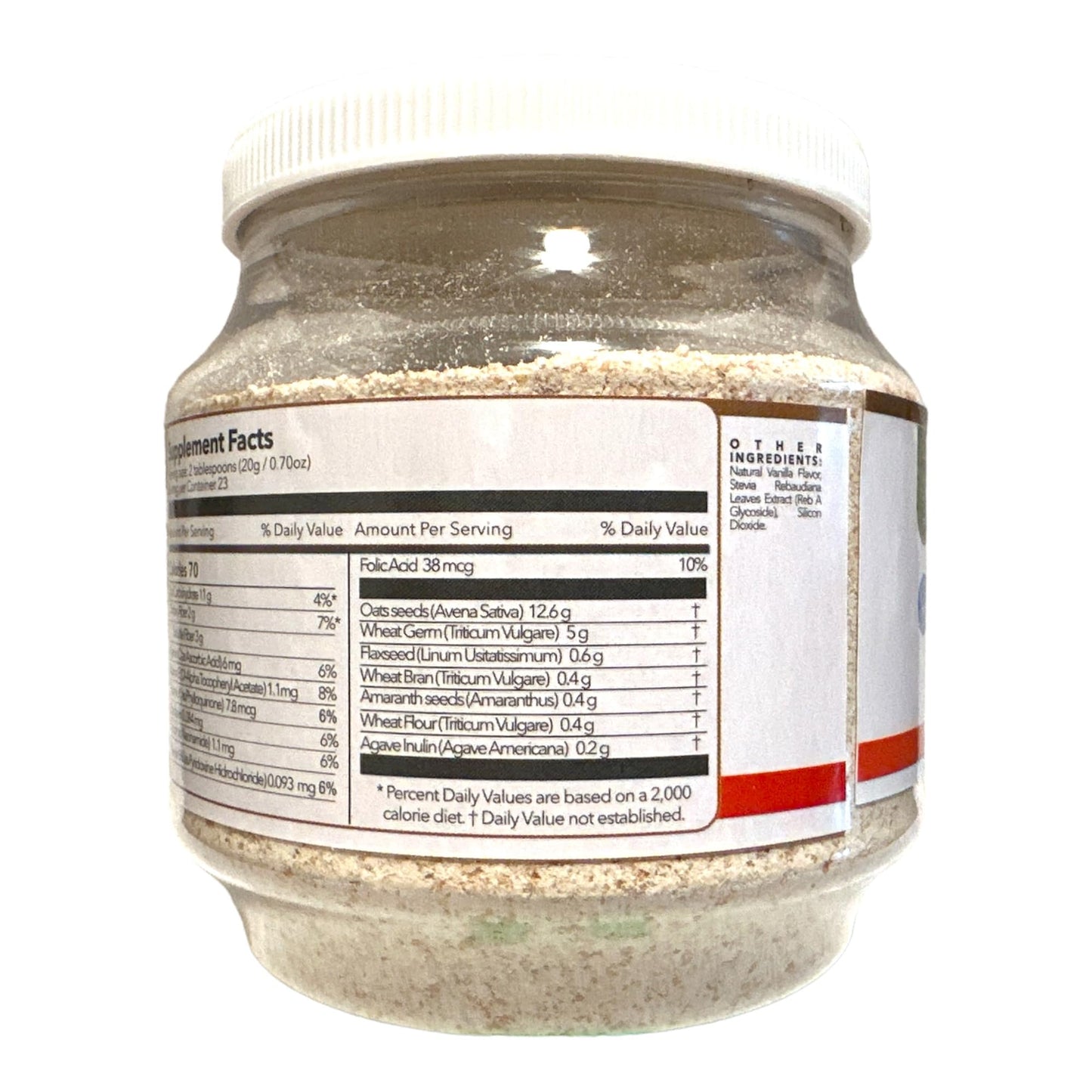 Generic Cereal Fiber Powder with Vanilla Flavor Micronutrients Vitamins Minerals & Herbs Shelo Nabel 16.22 oz, White