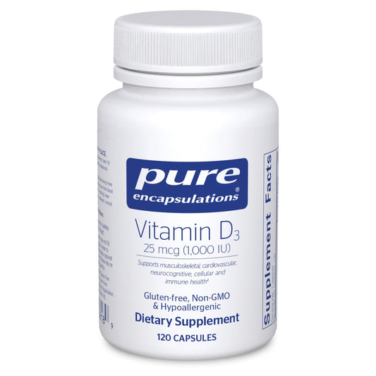 Pure Encapsulations Vitamin D3 25 mcg (1,000 IU) - Supplement to Support Bone, Joint, Breast, Heart, Colon & Immune Health - with Premium Vitamin D - 120 Capsules