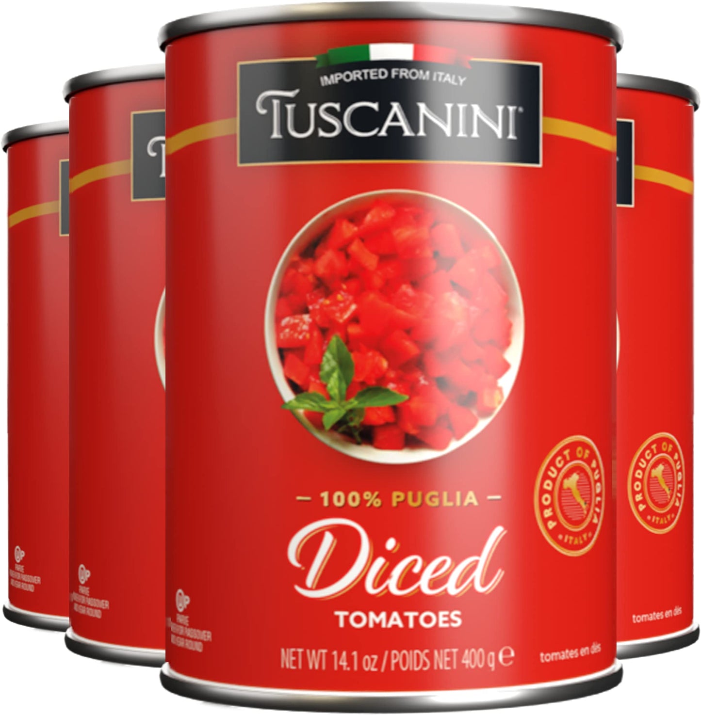 Tuscanini Diced Tomatoes 141oz 4 Pack  100 Italian Tomatoes Delicious Taste  Texture Perfect for Pizza and Sauces BPA Free Can Kosher for Passover
