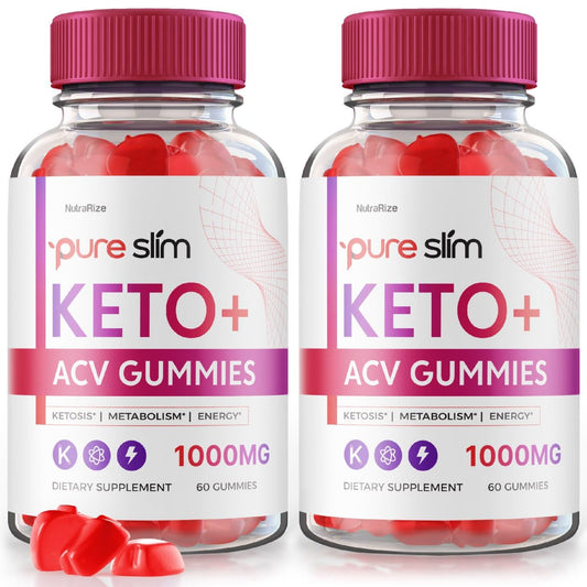 NutraRize (Pack of 2 Pure Slim Keto + ACV Gummies for Advanced Weight Loss, Maximum Strength Supplement (120 Gummies)