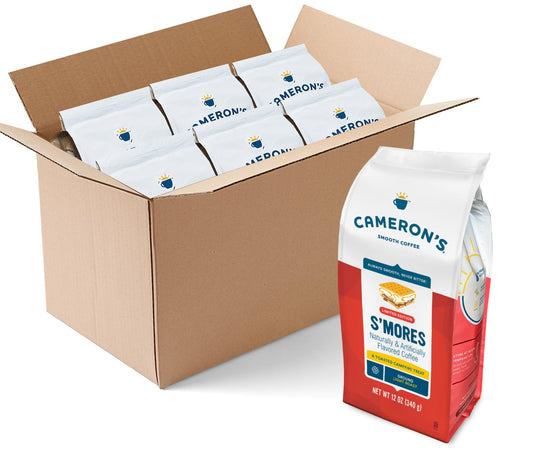 Camerons Coffee Roasted Ground Coffee Bag Smores Flavored 12 Ounce Pack of 6