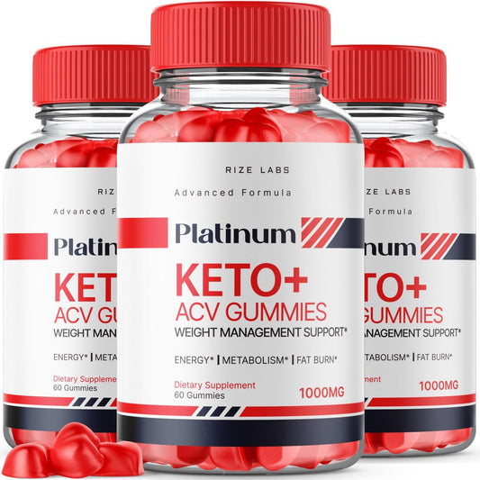 (3 Pack) Platinum Keto ACV Gummies, Platinum Keto+ACV Gummies for Advanced Weight Loss, Platinum Keto Supplement, Platinum Maximum Strength Gomitas, Platinum Advanced Formula Reviews (180 Gummies)