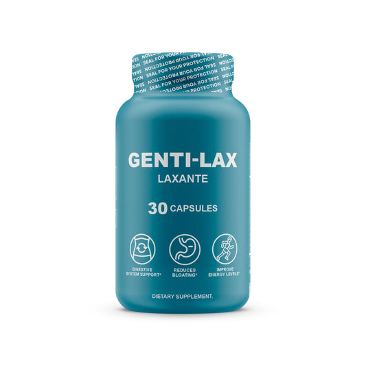 Genti-Lax Laxative - Gentle Digestive Support with 30 Capsules - Reduces Bloating, Improves Energy, and Promotes Regularity - Dietary Supplement