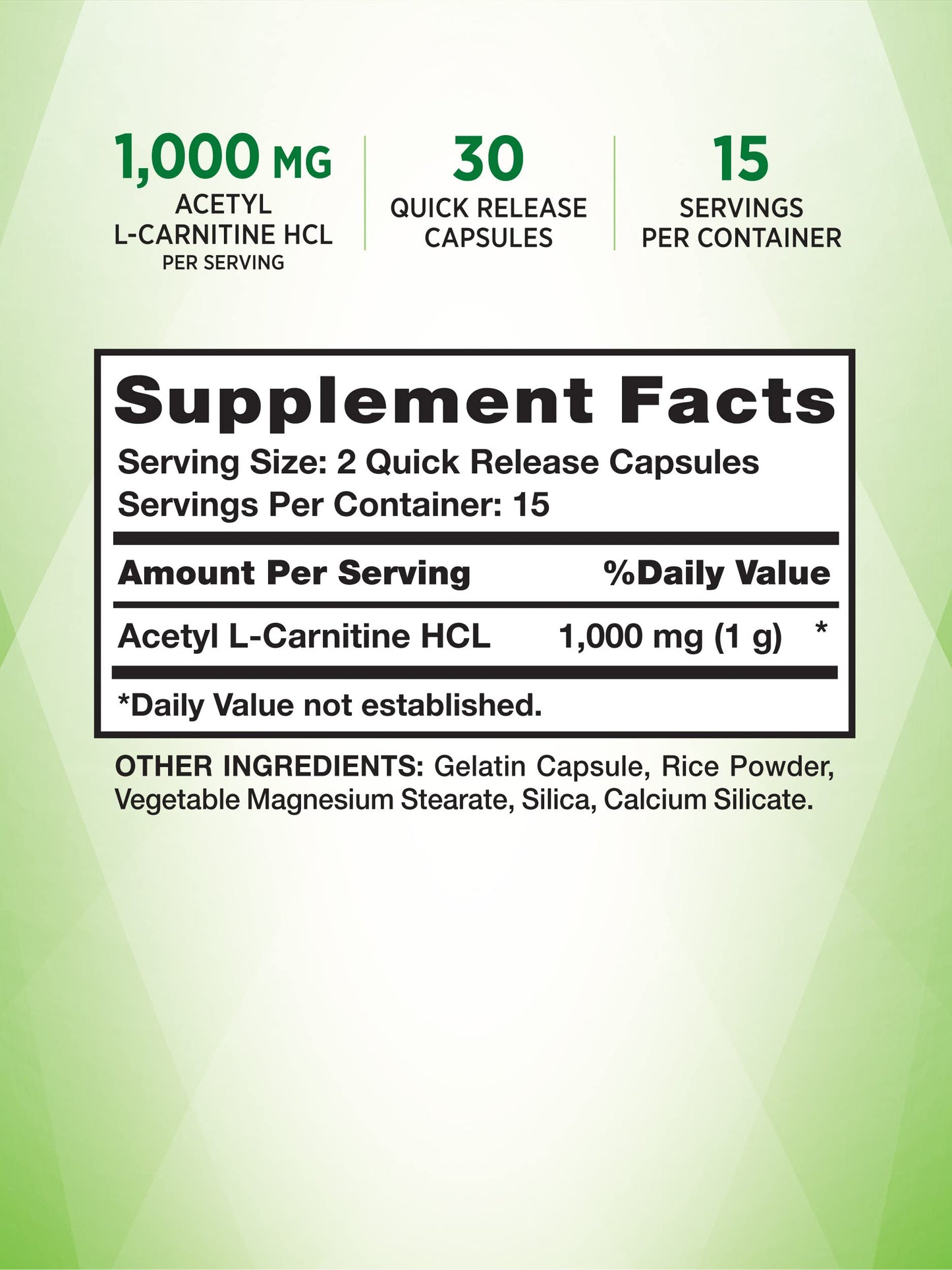 Nature's Truth Acetyl L-Carnitine 1000mg | 30 Capsules | Super Strength | Non-GMO & Gluten Free ALCAR Supplement