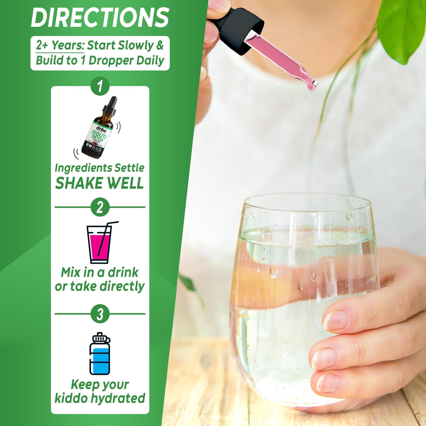 Zeolite Detox for Kids Liquid Drops - Advanced Clinoptilolite with Pure Vitamins B12 & D - Kids Gentle Body Daily Cleanse Focus & Speech Extra Clinoptilolite Zeolite Drops Detox Cleanse Supplement 2oz