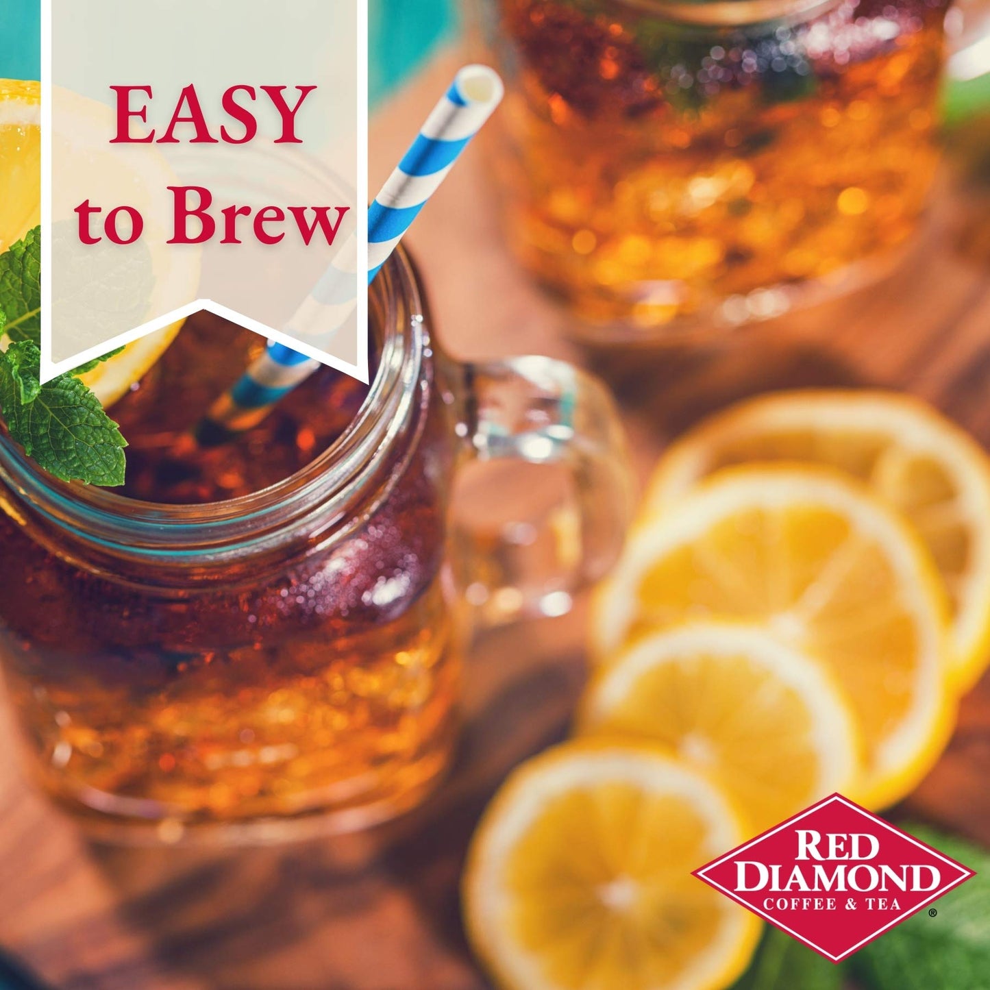 Red Diamond Iced Tea Bags Decaffeinated Family Size Tea Bags Delicious And Freshly Brewed Taste Special Premium Blend 24 Count Pack of 6