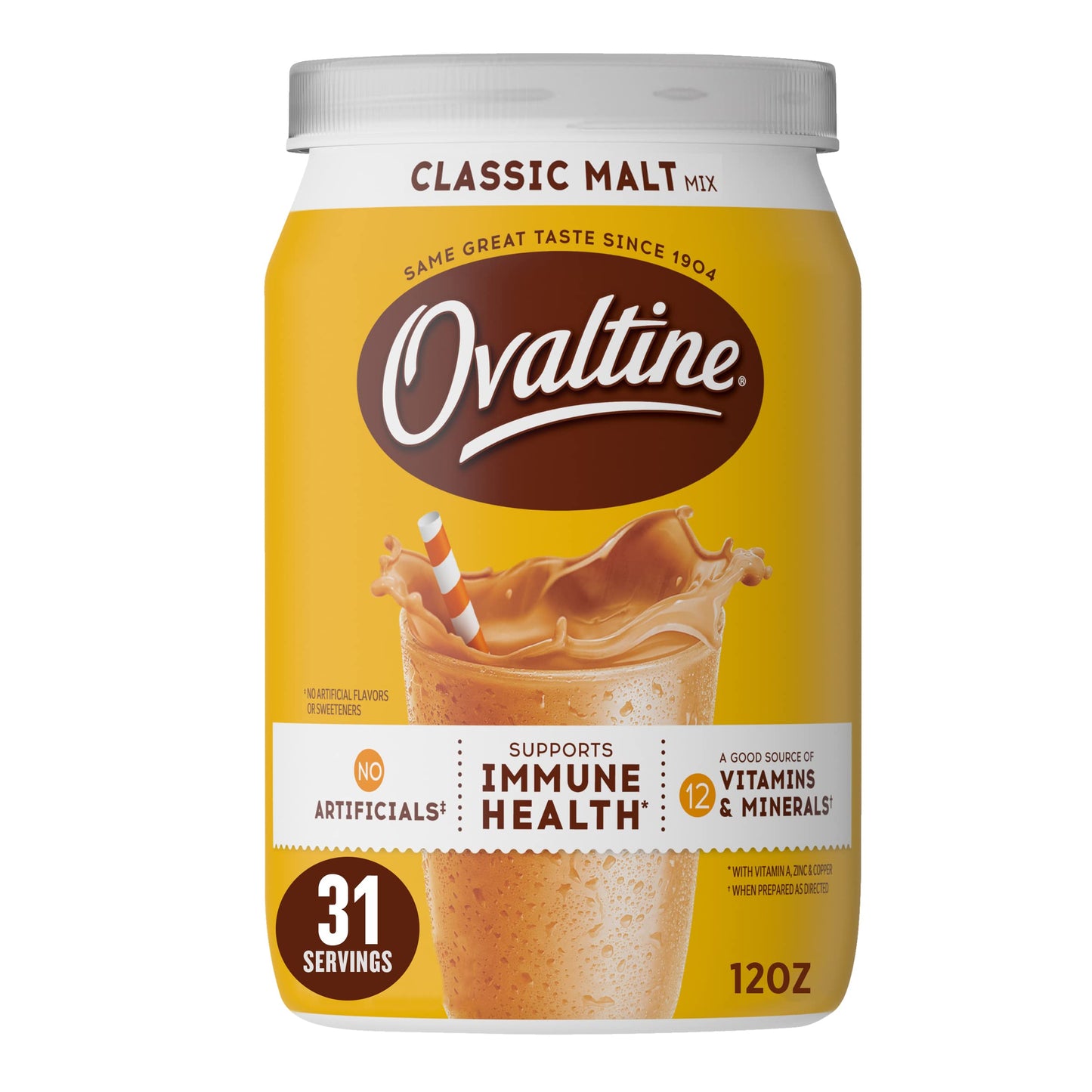 Ovaltine Classic Malt Beverage 12Ounce Canisters Pack of 6